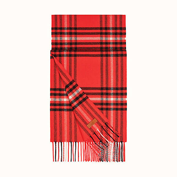 エルメス★Blanket Check Scarf ★ カシミヤマフラー H259031S