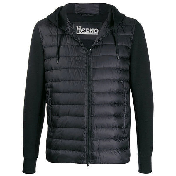 HERNO フーデッド パデットジャケット black