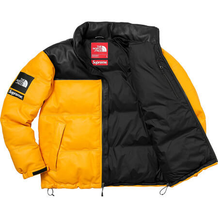 シュプリーム north face 偽物 シュプリーム ノースフェイス ダウン ヌプシ レザーダウンジャケット