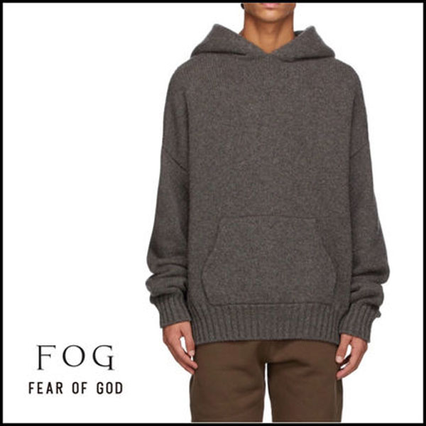 関税込★FEAR OF GOD★グレー ブラッシュ ニット フーディ