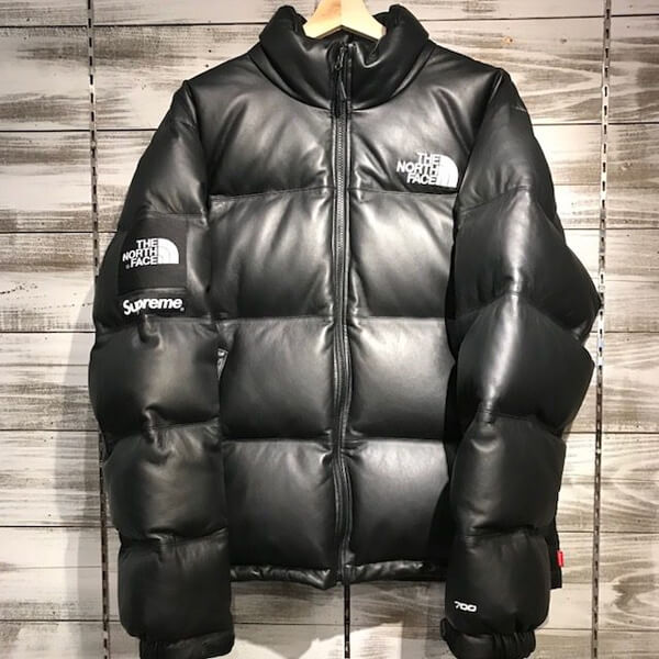 ノースフェイス シュプリーム 偽物 シュプリーム The North Face Leather Nuptse Jacket