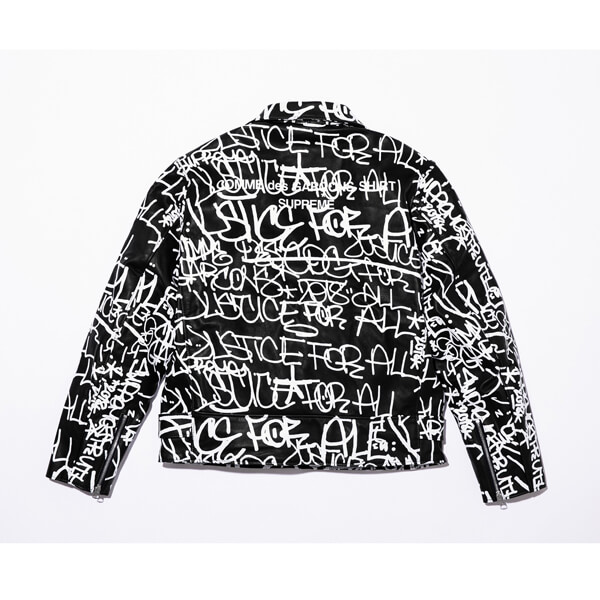 シュプリーム コムデギャルソン Schott Painted Perfecto Leather Jacket