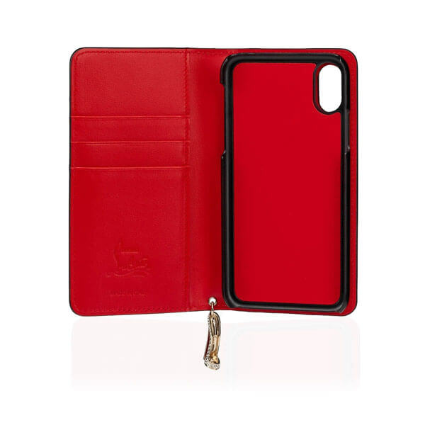 ルブタン●ﾋｰﾙﾁｬｰﾑ付き☆Loubiflap Case●iPhone X/xs用ｹｰｽ 3195133PK1A偽物