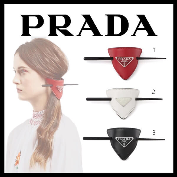 20-21AW ◆PRADA◆ レザー ヘアクリップ1IF004_8NQ