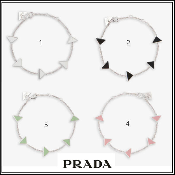 海外限定【PRADA】プラダ ロゴトライアングル ブレスレット ４色