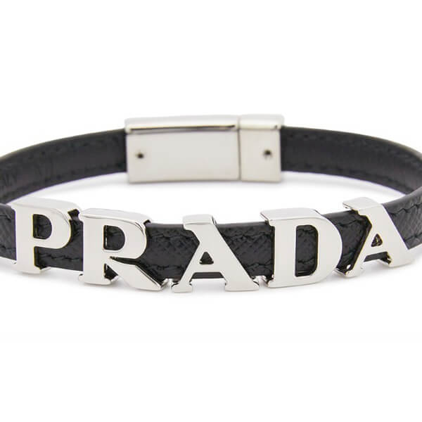 ◆PRADA◆UNISEX ロゴ サフィアーノ ブレスレット