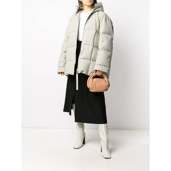 JIL SANDER = HOODED DOWN JACKET LIGHT GREY GREEN ダウンJKT