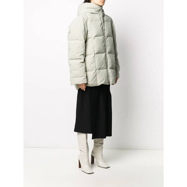 JIL SANDER = HOODED DOWN JACKET LIGHT GREY GREEN ダウンJKT