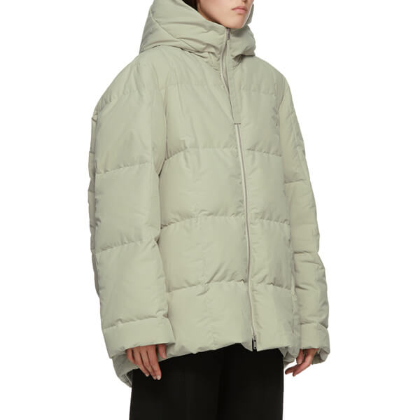 JIL SANDER = HOODED DOWN JACKET LIGHT GREY GREEN ダウンJKT