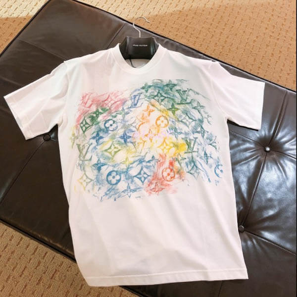 【新作】LV 偽物Tシャツ フロントプリンテッド パステル モノグラム1A8GUQ