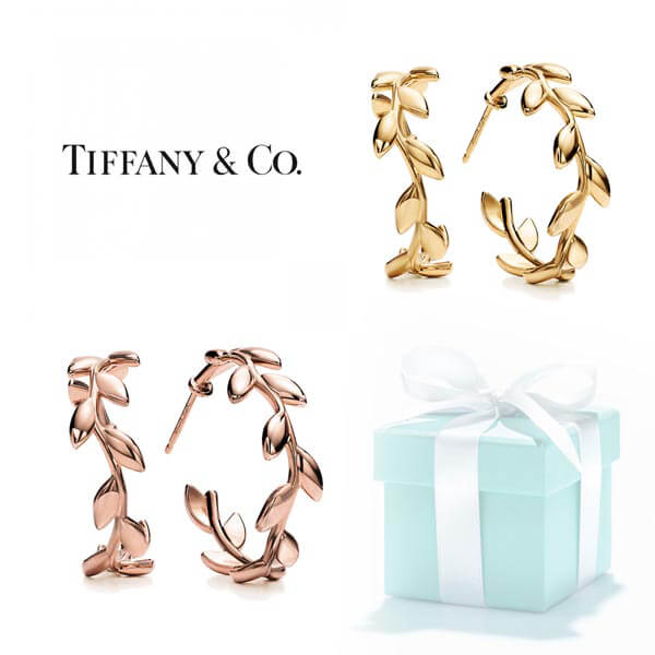 ティファニー ピアス コピー Tiffany & Co.☆オリーブリーフ フープ