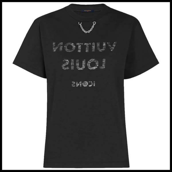 黒のスカートやショートブーツにも似合うルイヴィトンのTシャツ1A5TRO