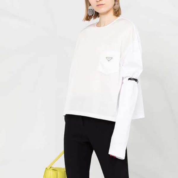 VIP価格★プラダ★Re Nylon コットンTシャツ偽物 White 134619