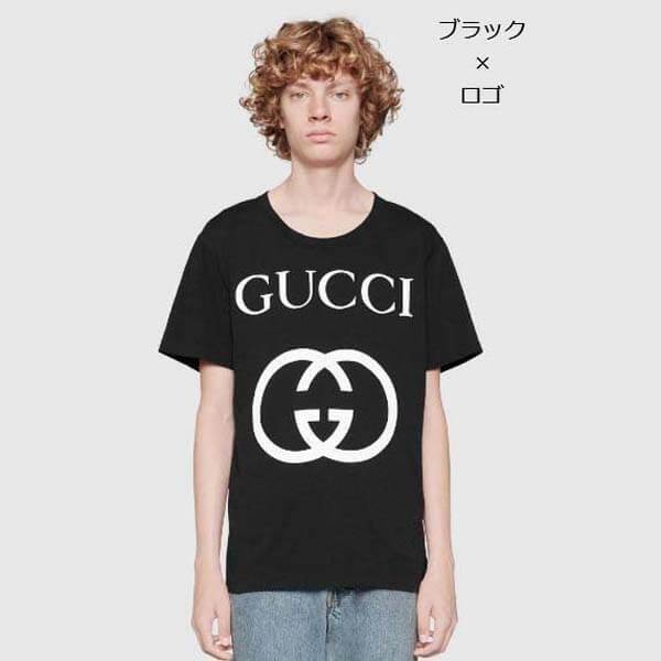 【グッチ】インターロッキングG コットン オーバーサイズ Tシャツ偽物