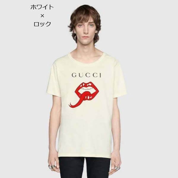 【グッチ】インターロッキングG コットン オーバーサイズ Tシャツ偽物