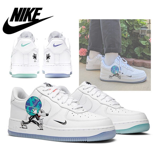 入手困難コラボ！Nike Air Force 1 Flyleather Steve Harrington Earth Day 偽物 CI5545 100