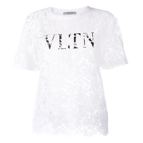 VALENTINO *ヴァレンティノ* VLTN ロゴ レースＴシャツ VB3MG10K6490NI/VB3MG10K649A01