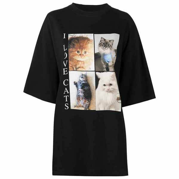 21新作 バレンシアガ I Love Cats プリント Tシャツ偽物