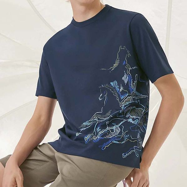 エルメス Cavalcade ロゴTシャツ 半袖 コットン 偽物 4色 H257830HA90SM