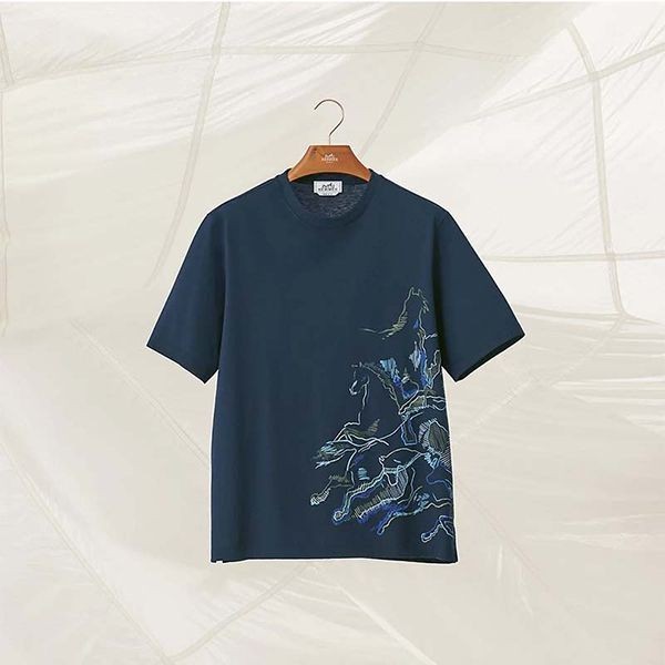 エルメス Cavalcade ロゴTシャツ 半袖 コットン 偽物 4色 H257830HA90SM