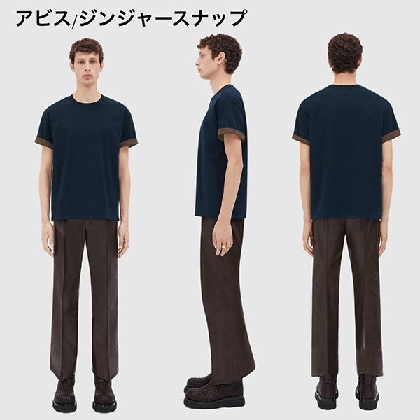 ボッテガ ヴェネタ 2トーンカラー コットン Tシャツ 偽物 9色 661788V16E09056