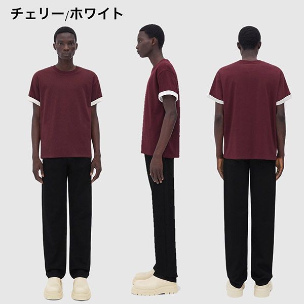 ボッテガ ヴェネタ 2トーンカラー コットン Tシャツ 偽物 9色 661788V16E09056